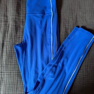 All in Motion Blue Leggings with White Stripe